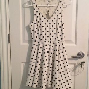 Polka Dot Dress Others Follow Size M Off White / Dark Blue